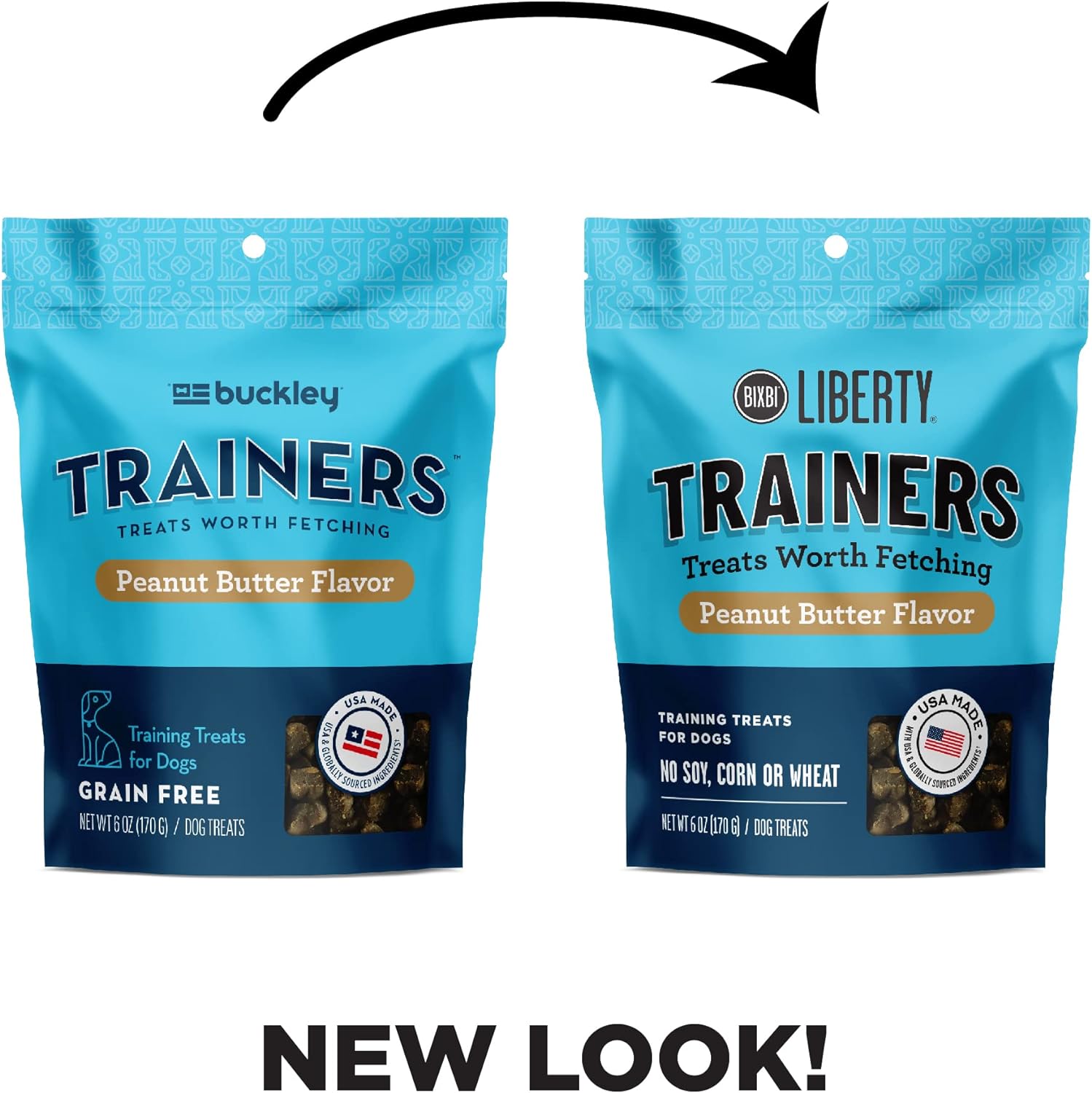 BIXBI Liberty Trainers, Peanut Butter - Small Training Treats for Dogs - Low Calorie, All Natural Grain Free Dog Treats : Pet Supplies