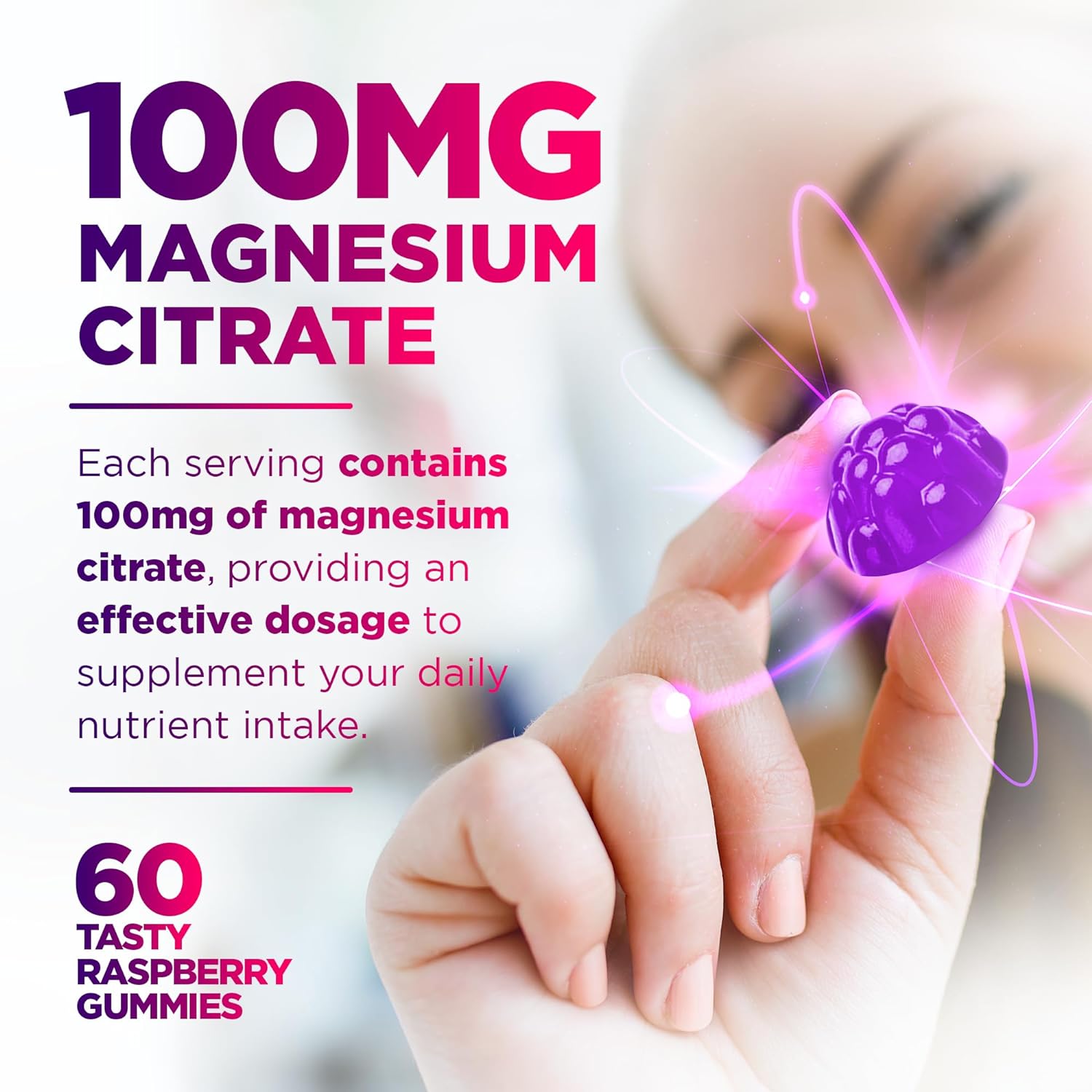 Magnesium Citrate Gummies – High Absorption Magnesium Gummy Supplement for Muscle, Nerve, Bone & Heart Support, Enzyme Function, Sleep Aid & Calm Relaxation, Pure Non-GMO, Vegan Safe, 60 Count : Health & Household