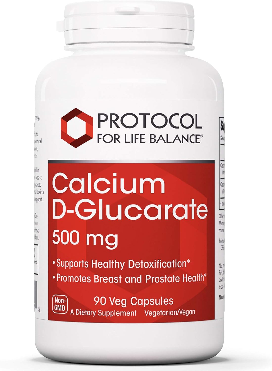 Protocol For Life Balance - Calcium D Glucarate 500mg - Supports Detoxification, Promotes Liver Detox, Breast, Colon and Prostate Health - 90 Vegetable Capsules