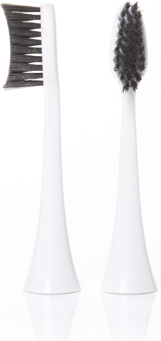 Boka Power Brush Replacement Toothbrush Heads For Sonic Powered Electric Toothbrush, White (2 Heads)