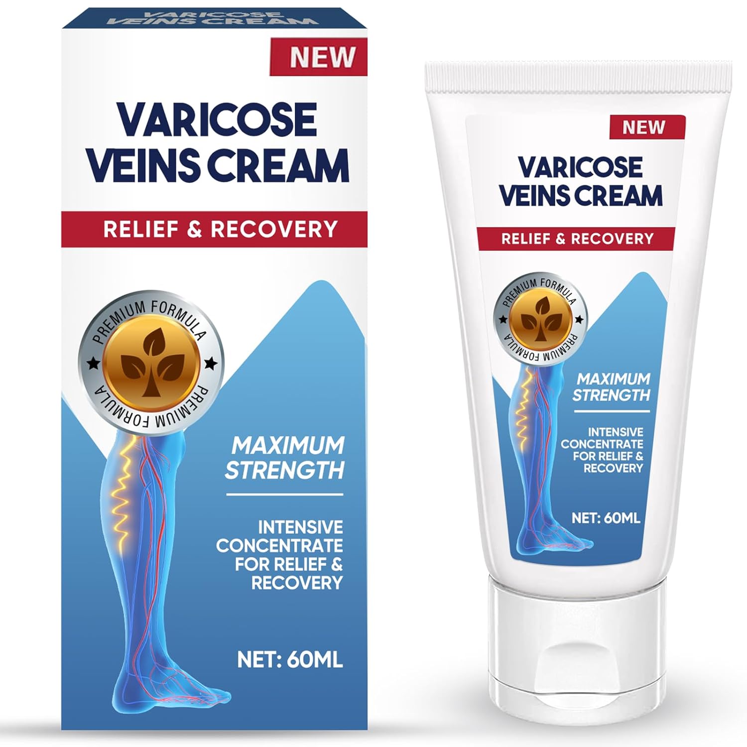 Itecfreely Varicose Veins Cream, Improve Blood Circulation Varicose Veins Care, Fast Soothe Varicose Veins Cream For Legs-80 G/ 2 Fl Oz