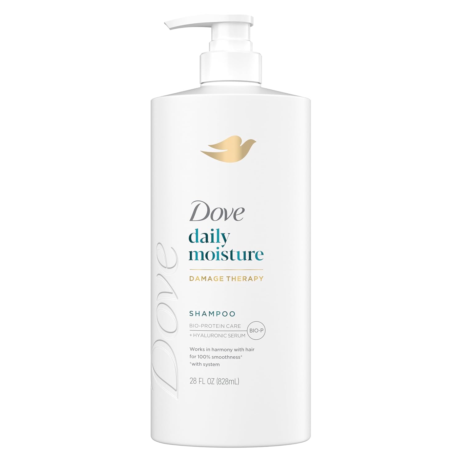 Dove Damage Therapy Shampoo Daily Moisture For Dry Hair With Bio-Protein Care Technology And Hyaluronic Serum 28 Fl Oz