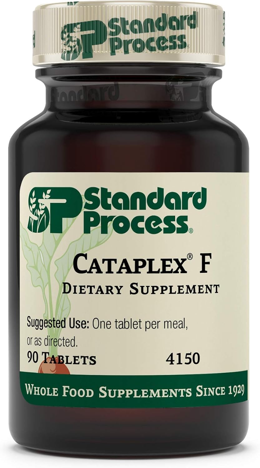 Standard Process Cataplex F - Whole Food Supplement, Thyroid Support, Metabolism, Skin Health, And Hair Health With Vitamin B6, Iodine, Flaxseed Oil - 90 Tablets