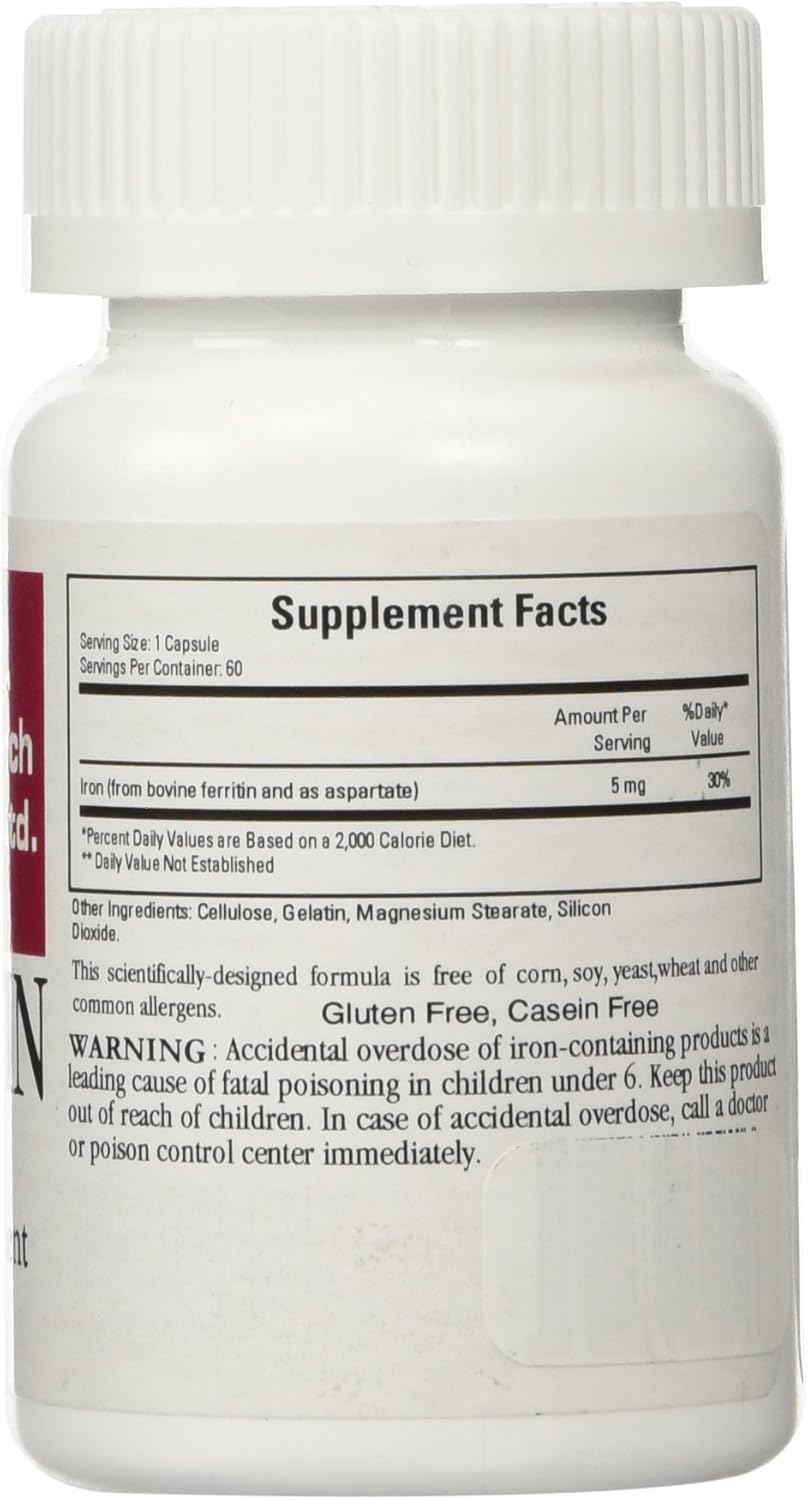 Cardiovascular Research Ferritin Maximum Absorption Iron Supplement 1-Pack, 01-Cream,60 Capsules