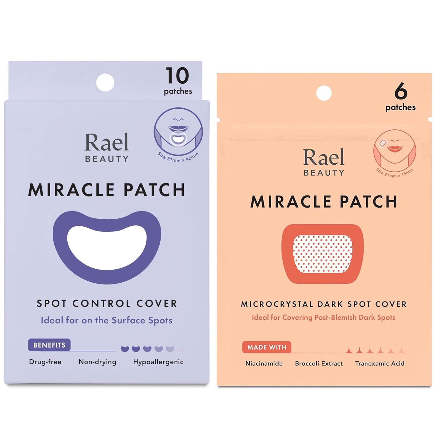 Rael Miracle Bundle - Spot Control Cover (10 Count) & Microcrystal Dark Spot Cover (6 Count)