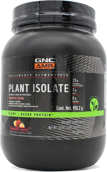 Gnc Amp Nature-Based Protein | Vegan Protein For Muscle Growth & Repair | Fuels Athletic Strength & Performance | Strawberry Banana | 28 Servings