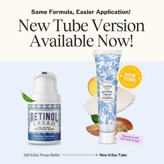 Lilyana Naturals Retinol Cream - Anti-Aging Moisturizer For Face & Neck, Made In Usa, Wrinkle Reduction - 1.7Oz, 2 Pack