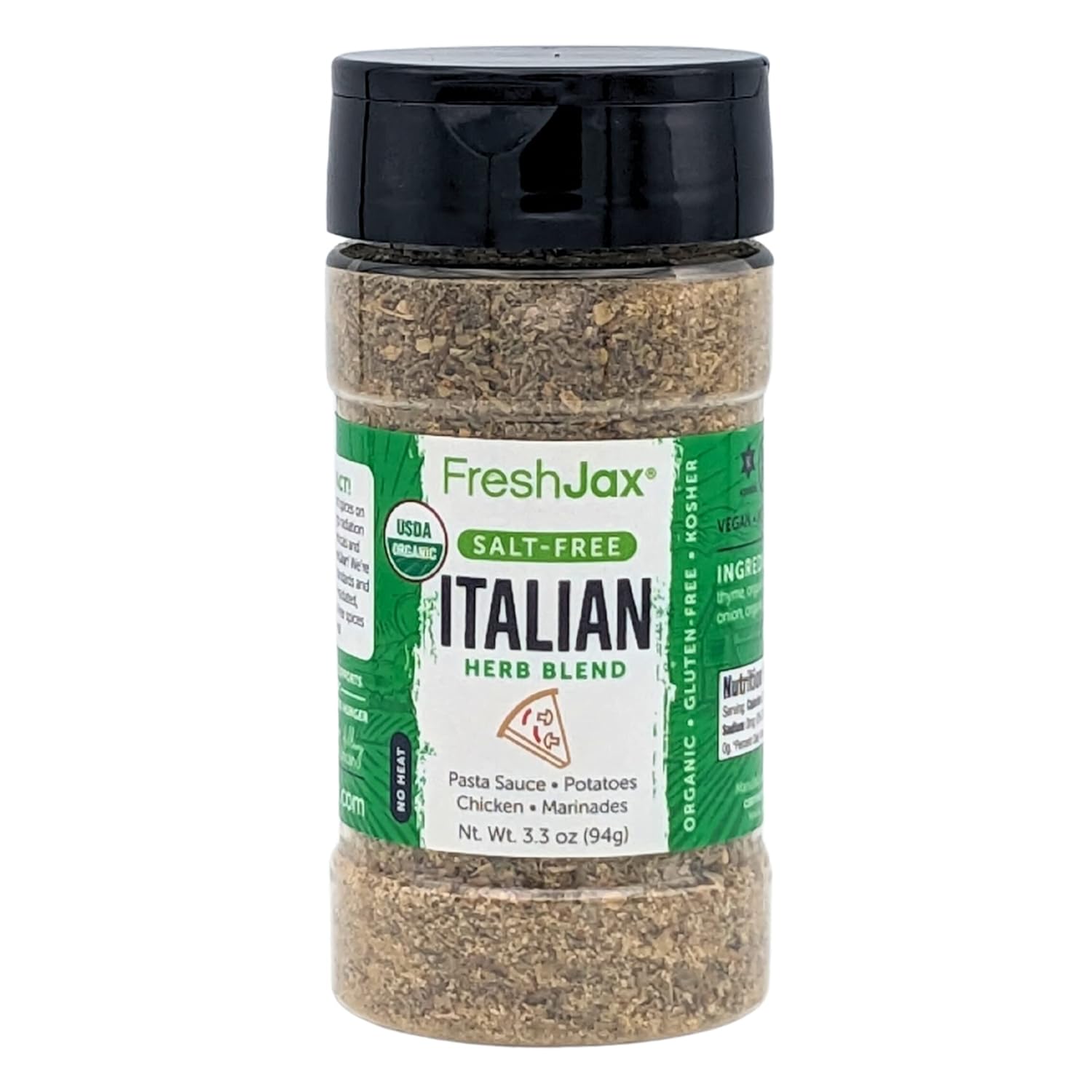 FreshJax Organic Italian Seasoning Blend Salt Free (3.3 oz Bottle) Non GMO, Gluten Free, Keto, Paleo, No Preservatives Italian Herb Blend for Bread Dip, Baking, Pasta | Handcrafted in Jacksonville