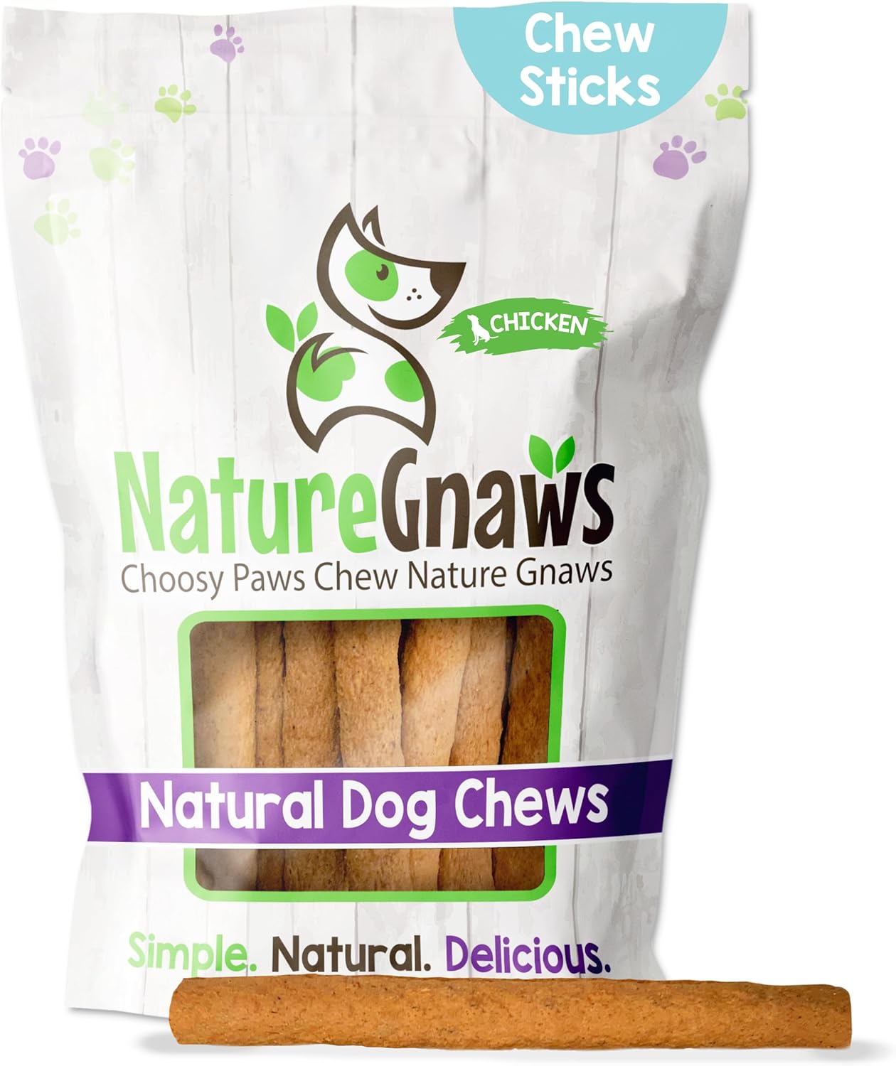 Nature Gnaws - Chew Sticks For Dogs - Premium Natural Dog Treats - Limited Ingredient Long Lasting Rawhide Free Dental Chews - 1Lb