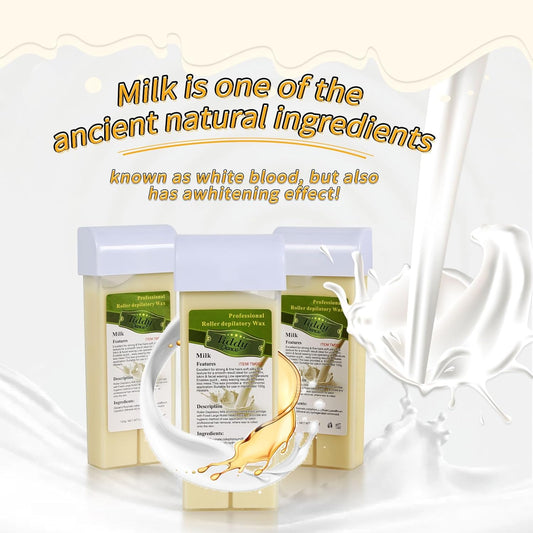 Roller Waxing Kit For Sensitive Skin Milk Roll On Wax Cartridge Warmer For Arms Legs And Larger Areas Of The Body Hair Removal At Home Waxing Kit For Women And Men