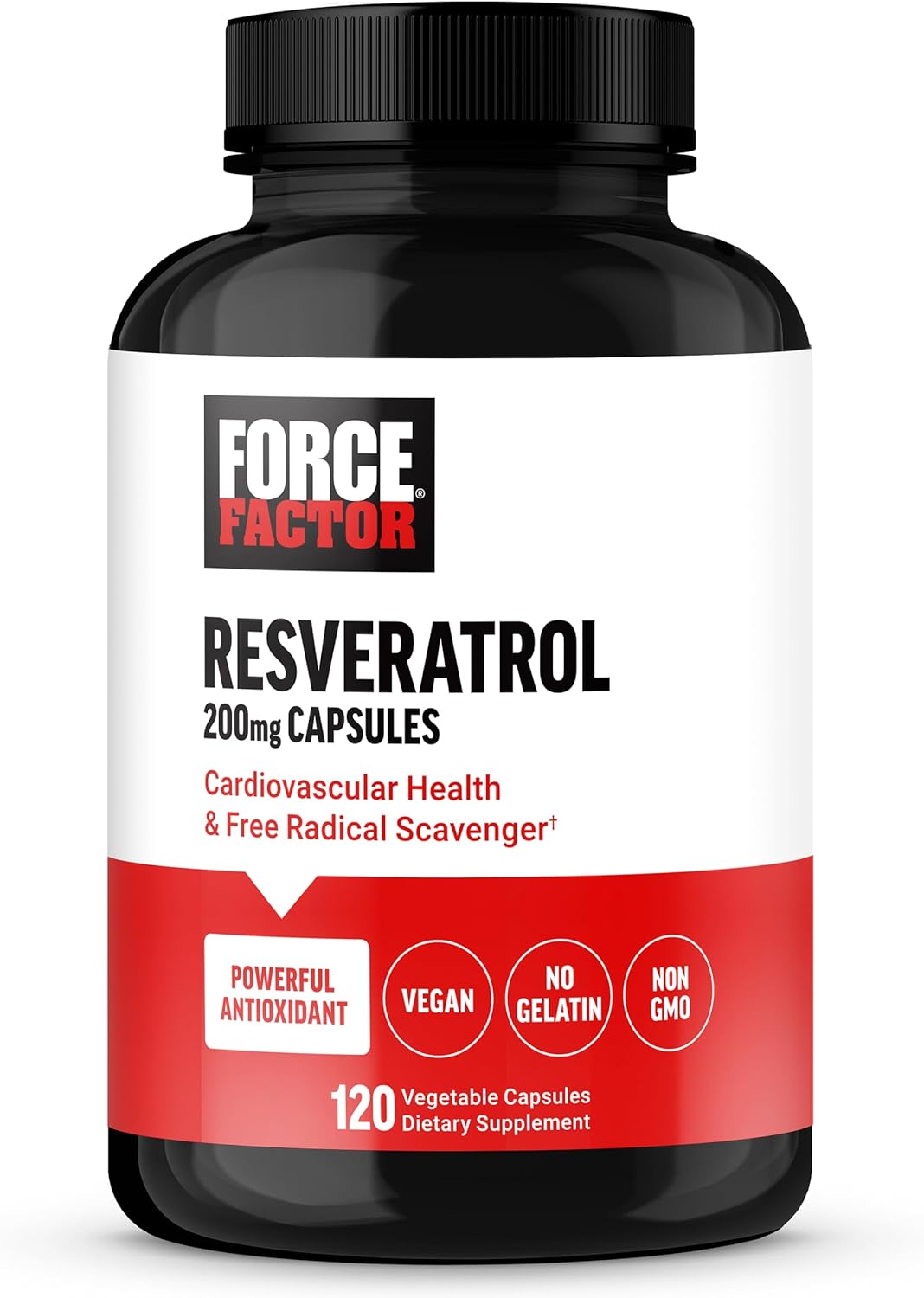 FORCE FACTOR Resveratrol Supplement to Support Heart Health, Antioxidants Supplement and Free Radical Scavenger Made with Japanese Knotweed, Vegan, Non-GMO, 120 Vegetable Capsules