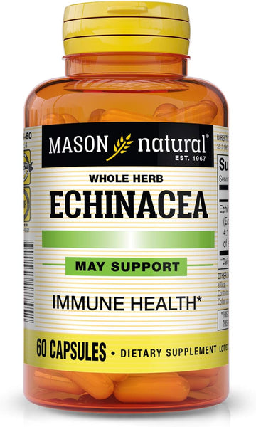 MASON NATURAL Echinacea - Immune System Booster, Supports Overall Health, Herbal Supplement, 60 Capsules