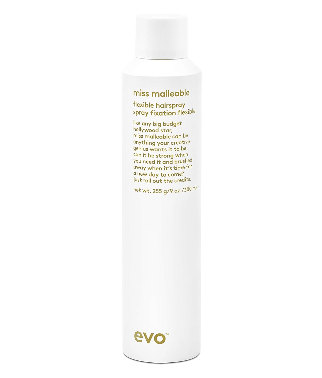 Evo Miss Malleable Flexible Hairspray - Hair Volume Spray - Strong Hold Hairspray With Full Support & Control