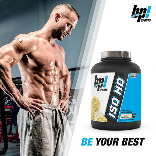 BPI Sports ISO HD Isolate Protein Vanilla Cookie, 76.8 oz - 69 Serving