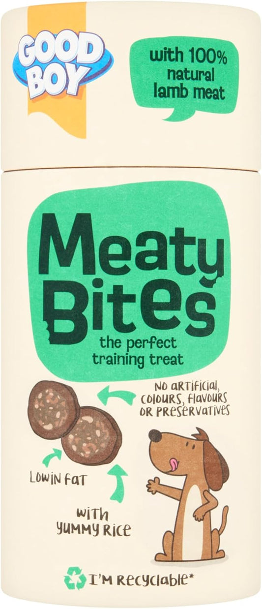 Good Boy Meaty Bites Beef With Rice - Low Fat Dog Treats - Bulk Box 6 X 70G