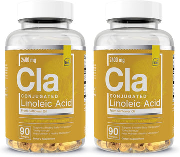 Essential Elements Cla Maximum Strength - Healthy Weight Management - 3000 Mg 100% Pure Conjugated Linoleic Acid 180 Softgels (2-Pack)