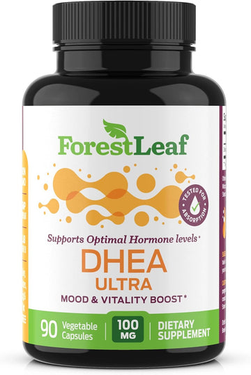 Forest Leaf - Dhea 100Mg Daily Hormone Supplement For Women & Men - Pure Dhea Pills To Support Healthy Metabolism, Mood, Physical Performance, Brain, Immune Function & Energy - 90 Veg Capsules