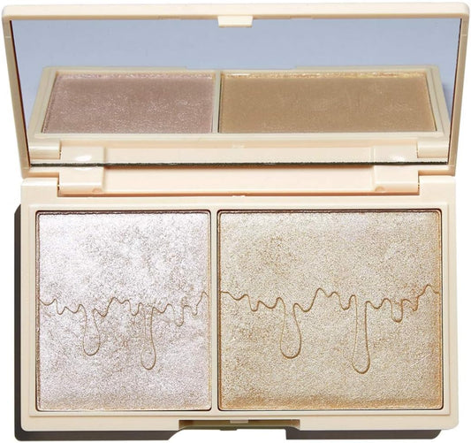 I Heart Revolution Rose Gold Glow Mini Chocolate Highlighter Palette, Shimmer Highlighter Duo
