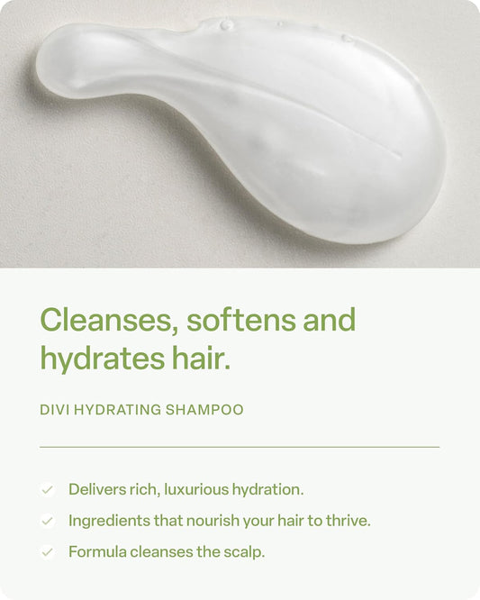 Divi Moisturizing Shampoo For Women And Men - Gently Cleanses And Removes Scalp Buildup - Hydrates, Strengthens, And Nourishes Hair - Vegan, Cruelty-Free, Paraben-Free, 12 Fl Oz
