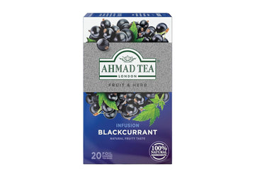 Ahmad Tea Herbal Tea, Blackcurrant Teabags, 20 Ct (Pack Of 6) - Decaffeinated & Sugar-Free