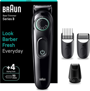 Braun Bt3410 Beard Trimmer, Beard Trimmer/Trimmer/Hair Trimmer, Men'S Hair Trimmer With Ultra Sharp Blade, 40 Length Settings, With 50 Minutes Wireless Running Time