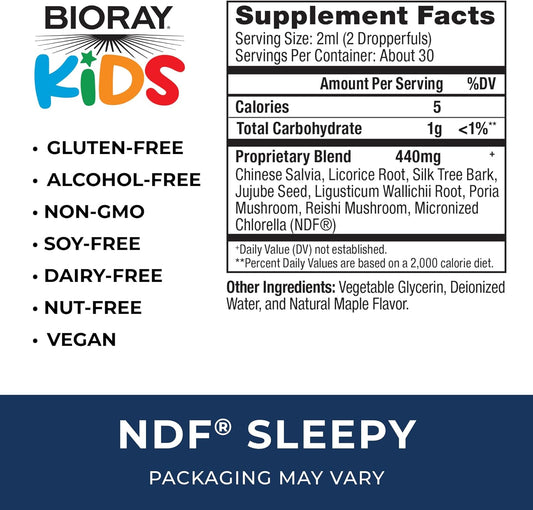 Bioray Kids Ndf, Maple - 2 Fl Oz - Through The Night - Non-Gmo, Vegan, Gluten Free - 1-2 Month Supply