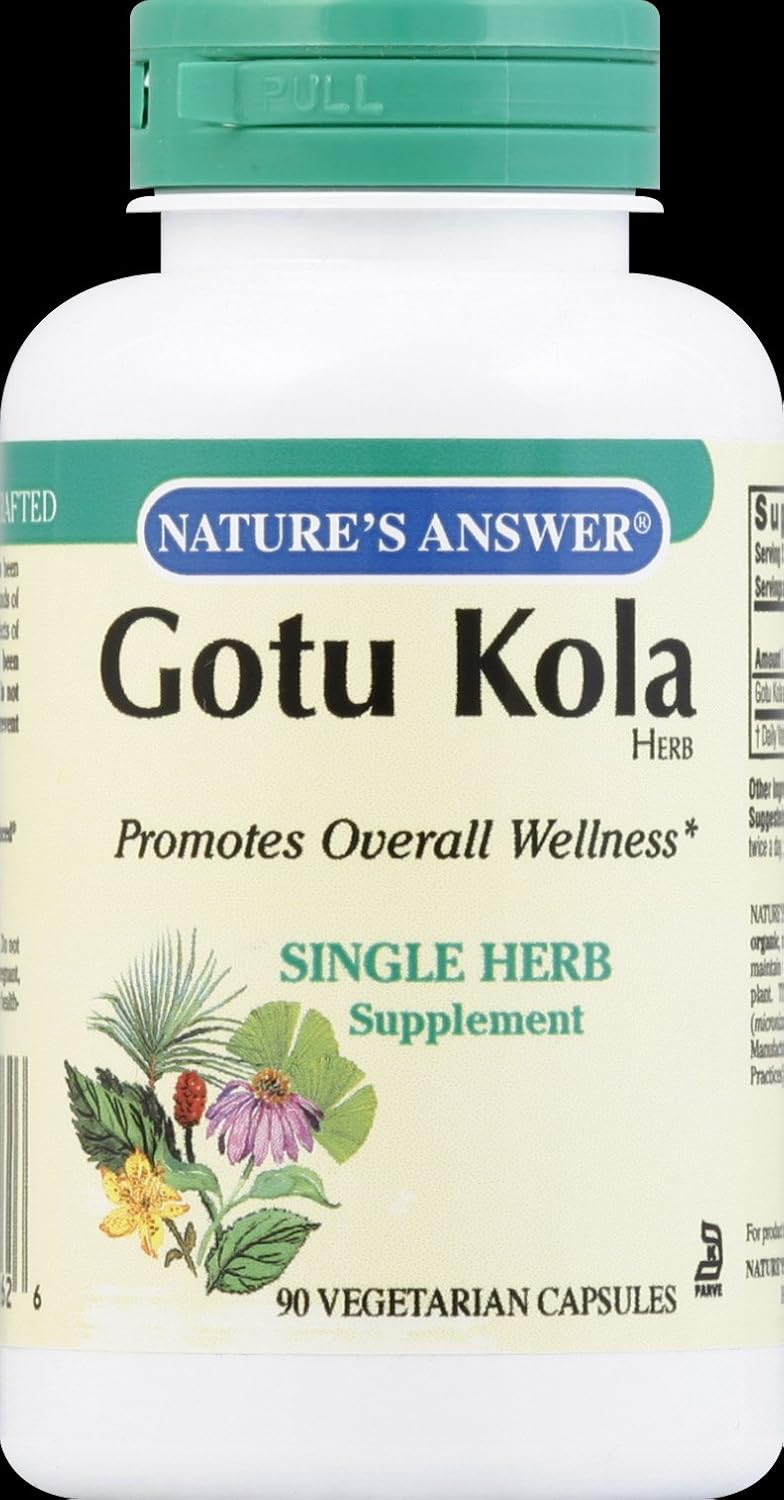 Nature's Answer Gotu Kola Herb | Supports a Healthy Immune System, Memory & Mood Function | Alcohol-Free, Gluten-Free, Kosher Certified & No Preservatives (90 Count (Pack of 2))