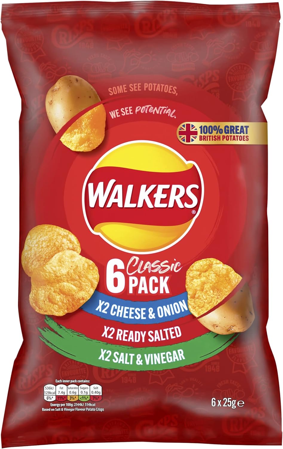 Walkers Crisp Classic Variety, 25g (30 Pack) : Amazon.co.uk: Grocery