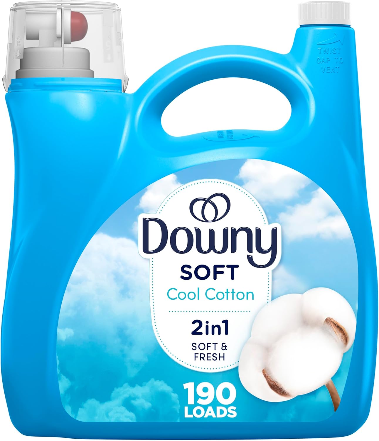 Downy Fabric Softener Liquid, Cool Cotton Scent, 140 Fl Oz, 190 Loads