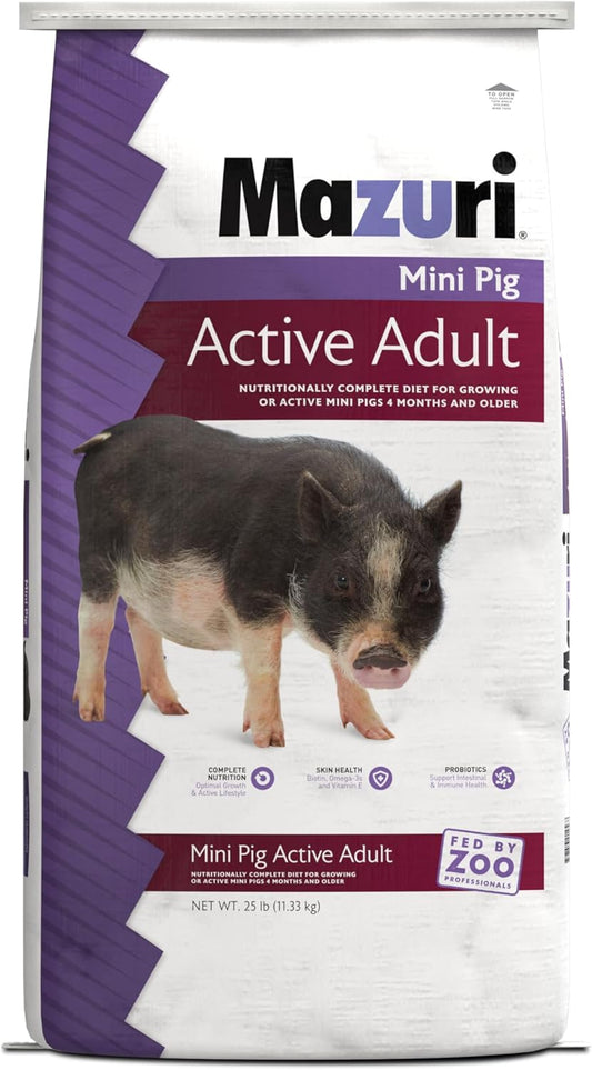 Mazuri Mini Pig Active Adult Food, 25 Lb Bag