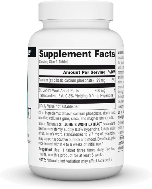 Source Naturals St. Johns Wort Extract 300 mg Supports a Positive Mental Outlook - 240 Tablets
