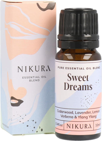 Nikura Sweet Dreams Essential Oil Blend - 10ml | Made from Cedarwood, Lavender, Lemon Verbena, Ylang Ylang | for Sleep, Aromatherapy, Diffusers, Soap Making, Candle Making | Vegan & UK Made