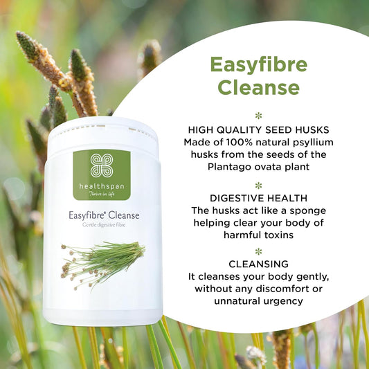 Healthspan Easyfibre Cleanse (300G) | 100% Pure Psyllium Husks Providing A Natural & Simple Solution To Help Increase Your Fibre Intake | Digestive Health | Vegan