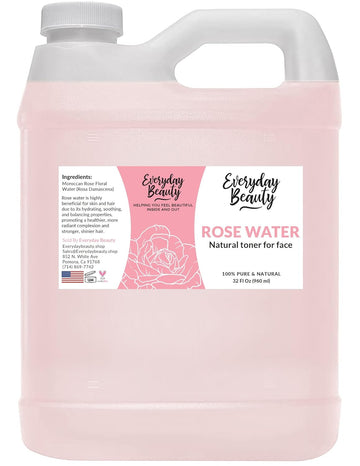 Rose Water Facial Toner Bulk - 64Oz Alcohol-Free Vegan All Natural Refreshing Spray Mist For Face And Hair - Uplifts, Calming & Soothing For All Skin Types