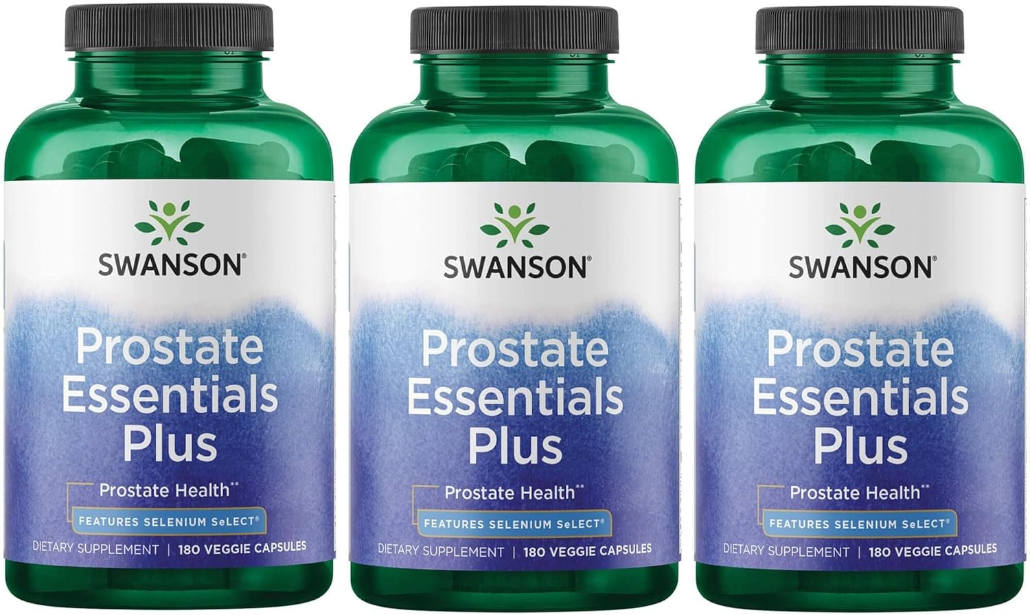 Swanson Prostate Plus - Natural Supplement For Men Promoting Healthy Urinary Tract Flow '&' Frequency - Supporting Overall Prostate Health - (180 Veggie Capsules) 3 Pack