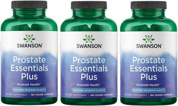 Swanson Prostate Plus - Natural Supplement For Men Promoting Healthy Urinary Tract Flow '&' Frequency - Supporting Overall Prostate Health - (180 Veggie Capsules) 3 Pack