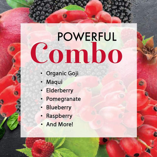 Dynamic Health Goji Juice Blend, with Maqui, Elderberry, Pomegranate, Raspberry & Blueberry, vegetarian, Gluten-free, BPA-Free, 32oz (Pack of 2)
