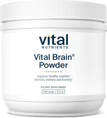 Vital Nutrients Vital Brain Powder | Phosphatidylserine, Acetyl-L-Carnitine Brain Supplement | Nootropic | Healthy Cognitive Function, Memory, Learning* | Gluten, Dairy, Soy Free | Unflavored | 150G