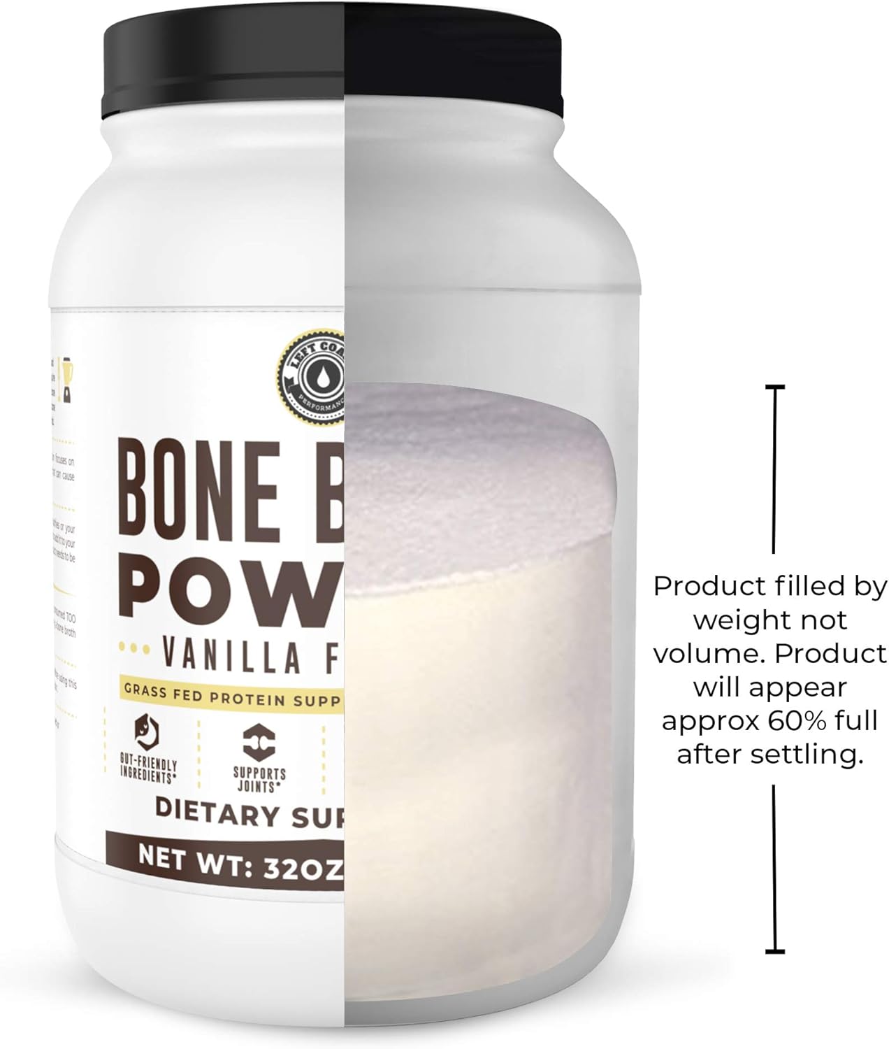 32oz Vanilla Bone Broth Protein Powder From Grass Fed Beef - Non-GMO Ingredients, Gut-Friendly, Low Carb Dairy Free Protein Powder - Natural Collagen Source For Joint Support - Keto Friendly : Health & Household