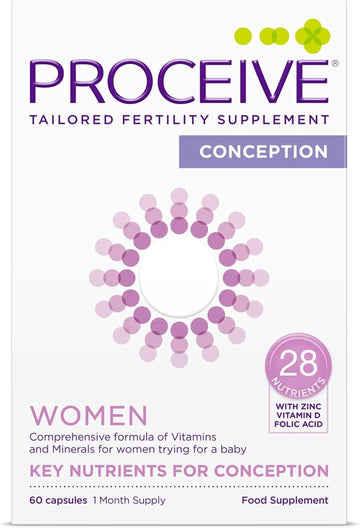 Proceive® Men Fertility Supplement For Conception - Vitamins & Minerals For Men Trying To Conceive - Selenium, Zinc, Co Q10, Vitamin D - 60 Capsules (1 Month Supply) - Vegan