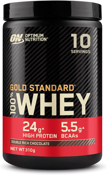Optimum Nutrition Gold Standard 100% Whey Muscle Building And Recovery Protein Powder With Naturally Occurring Glutamine And Bcaa Amino Acids, Vanilla Ice Cream Flavour, 10 Servings, 300G