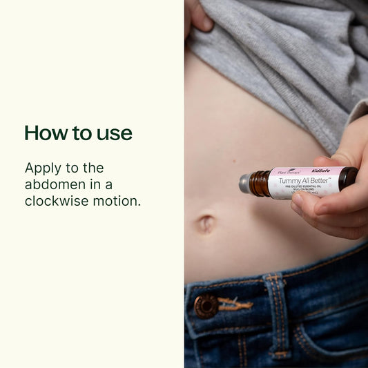 Plant Therapy Kidsafe Tummy All Better Essential Oil Blend Pre-Diluted Roll-On 10 Ml (1/3 Oz) 100% Pure, Therapeutic Grade