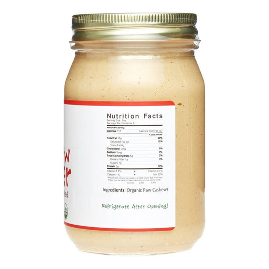 Jiva Organics Raw Organic Cashew Butter 16-Ounce Jar