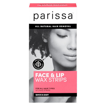 Parissa Face & Lip Wax Strips | Ready-To-Use Small Strips For Facial Hair Removal, Skin-Safe | At-Home Waxing Kit For Upper Lip, Chin & Face With Post-Wax Ultra Soothe Oil | 20 Strips (10 X 2)