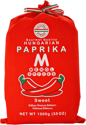 Menol Spices Authentic Hungarian Sweet Paprika Powder (Sweet 1000G) Premium Gourmet Quality, Produced In Region Of Szeged, Hungary, Vibrant Red, Incredible Flavour
