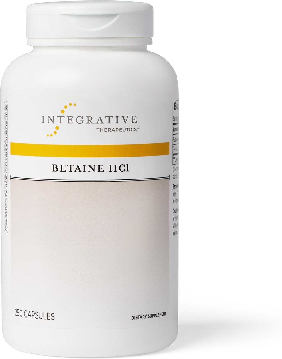 Integrative Therapeutics - Betaine Hci - Support For Healthy Stomach Acidity, Gastric Function, And Protein Digestion* - 250 Capsules