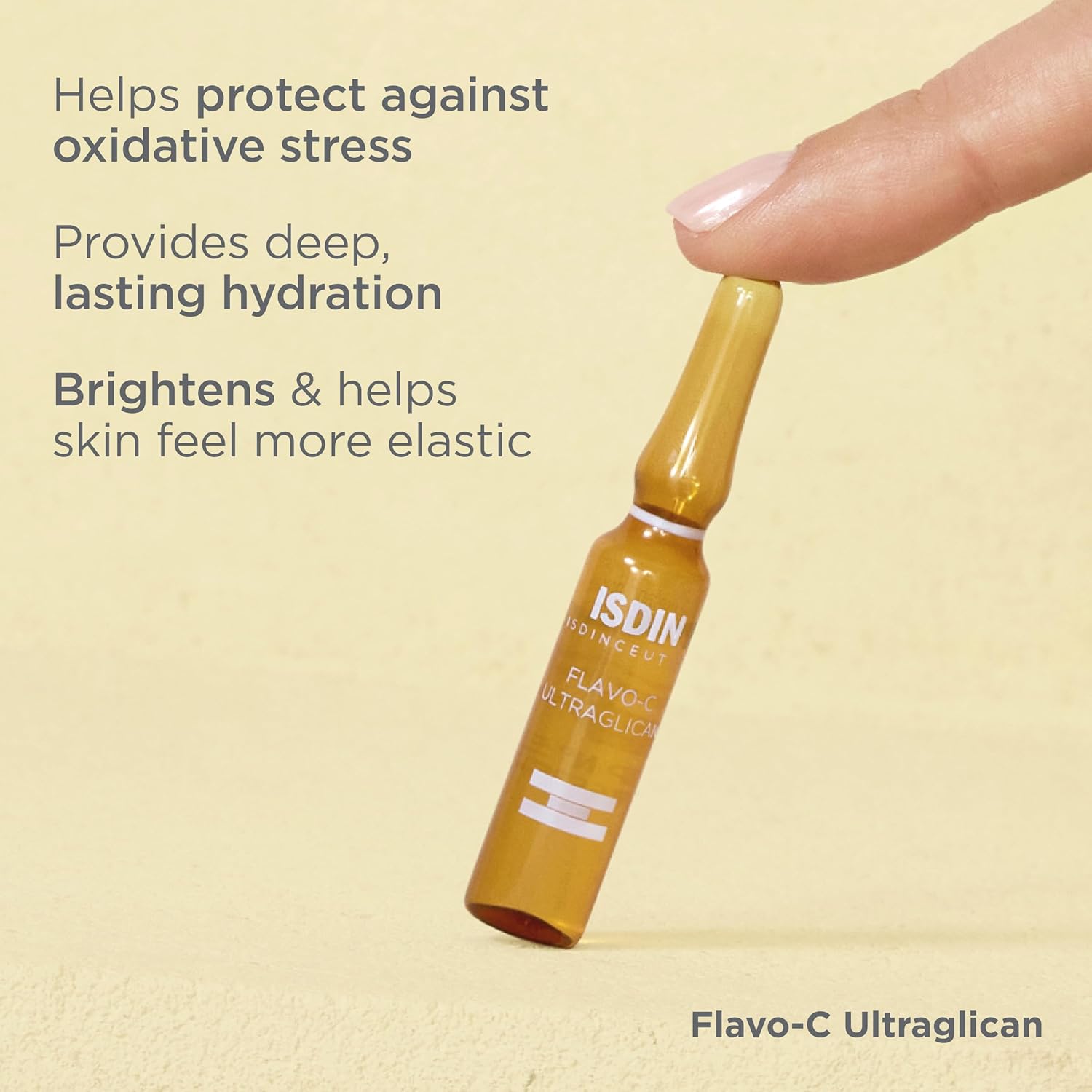 Isdinceutics Flavo-C Ultraglican Vitamin C And Hyaluronic Acid Brightening And Antioxidant Day Serum For Face - 10 Ampoules, 0.06 Fl Oz X 10 : Beauty & Personal Care
