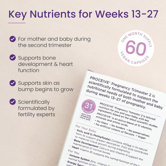 Proceive® Pregnancy Trimester 3 (28 Weeks) Vitamin & Mineral Supplements 60 Capsules - Vegan