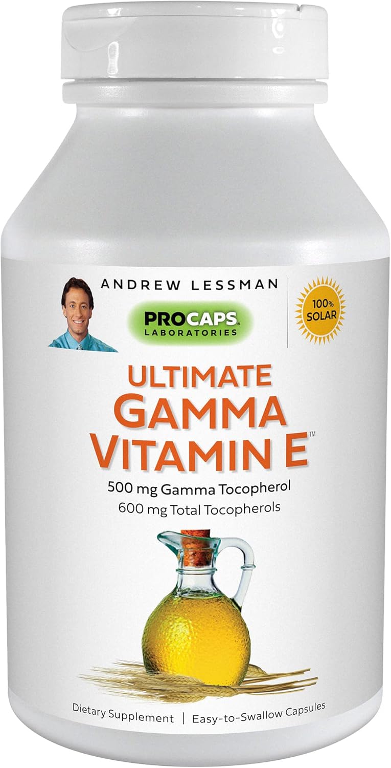 Andrew Lessman Ultimate Gamma Vitamin E 360 Softgels - 500 Mg Gamma Tocopherol, Protective Vitamin E. Four High Potency Forms Of Natural Tocopherols. Powerful Anti-Oxidant. No Synthetic Forms