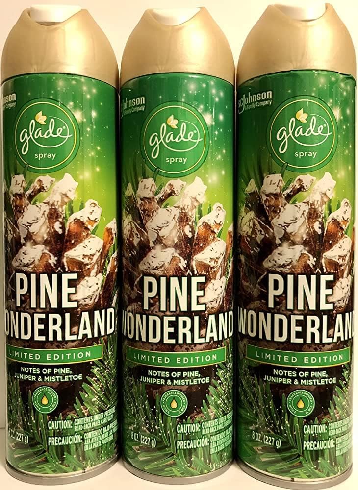 Glade Air Freshener Spray - Pine Wonderland - Holiday Collection 2020 - Net Wt. 8 OZ Per Can - Pack of 3 Cans3 : Health & Household